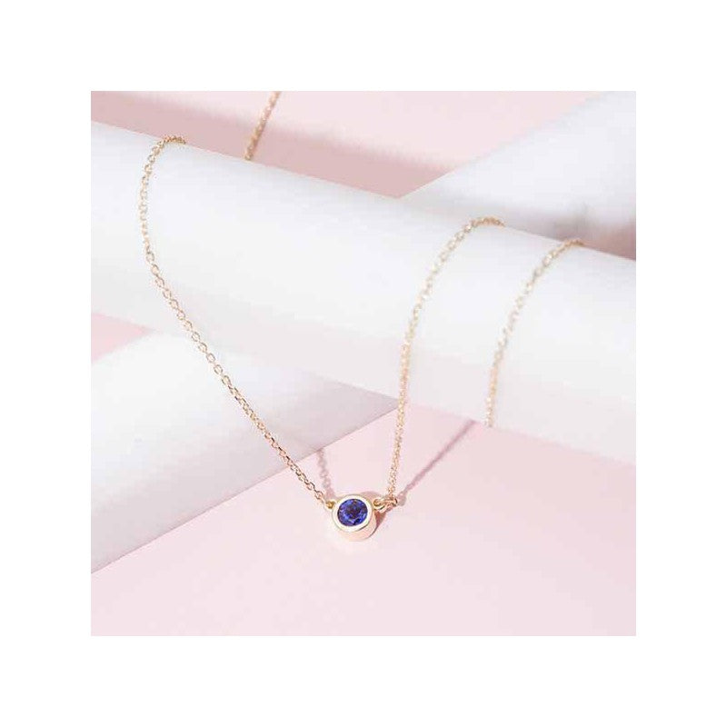 Bezel-Set Birthstone Necklace - erin gallagher