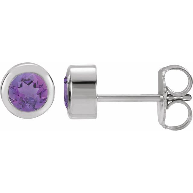 Bezel-Set Birthstone Stud Earrings - erin gallagher