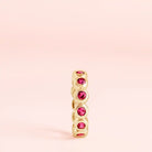 Stackable ruby eternity ring with lab-created rubies