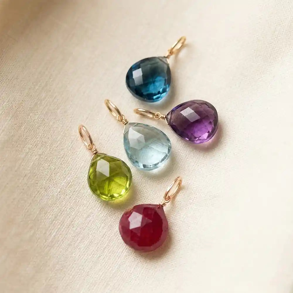 Birthstone briolette charms in every stone