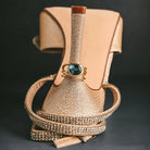 Modern criss-cross London Topaz cocktail ring USA made