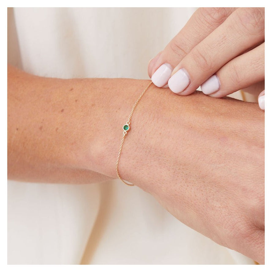 Bezel-Set Emerald Bracelet - erin gallagher