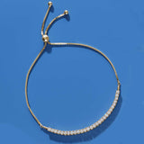 Diamond friendship bracelet in 14K yellow gold with bolo clasp