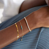 Yellow gold diamond friendship bracelet with adjustable fit