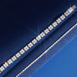 Vintage diamond tennis bracelet in 14K gold, front view