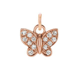 Diamond pavé butterfly charm in 14K rose gold, front view variant--14K-rose-gold