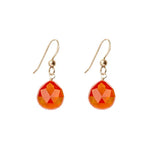 Custom gold-fill gemstone drop earring, 1.5-inch drop with hand-cut natural stone, recycled metal