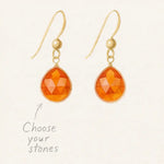 Custom gemstone drop earrings, design your own