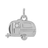 Tiny diamond camper charm in 14K gold, front view variant--14K-white-gold