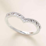 Caprese diamond band in 14K white gold with natural diamonds