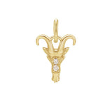 Capricorn zodiac charm in 14K gold with diamond accent