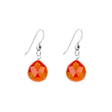 Carnelian drop earrings in sterling silver, 11mm genuine gemstone, 1.5-inch drop, handmade in Colorado variant--Sterling-silver