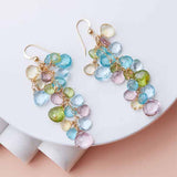 Cassie gemstone cascade earrings with multicolor ethically sourced gems