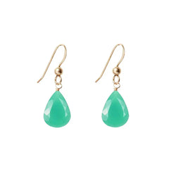 Gold-fill Chrysoprase birthstone earrings