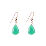 Rose Gold-fill Chrysoprase earrings, Rose Gold-fill Chrysoprase gemstone earrings, Rose Gold-fill Chrysoprase birthstone earrings variant--Rose-Gold-fill
