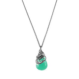 Chrysoprase Necklace variant--Oxidized-sterling-silver variant--Chrysoprase