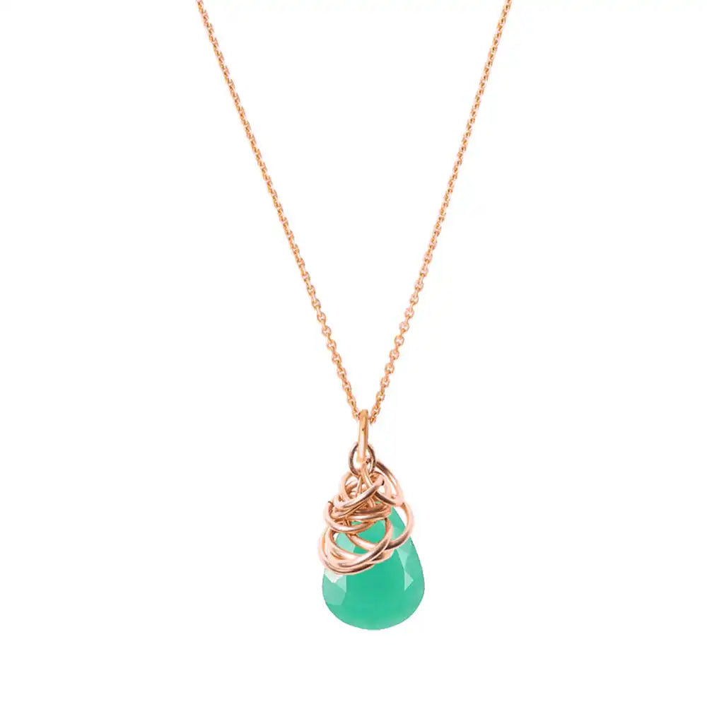 'Trista' - Chrysoprase Necklace - erin gallagher Gold-fill variant--Rose-Gold-fill