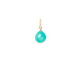 12mm faceted chrysoprase briolette charm wrapped in gold-fill for delicate charm necklaces. variant--Chrysoprase variant--Gold-fill variant--Small