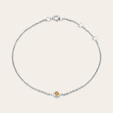 White gold Citrine birthstone bracelet. variant--14K-white-gold variant--Citrine