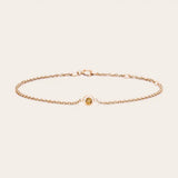 Bezel-set citrine bracelet in 14K rose gold, close-up of stone setting rose gold variant--14K-rose-gold variant--Citrine