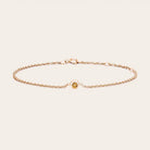 14K rose gold Citrine bracelet, 14K rose gold Citrine birthstone bracelet, 14K rose gold Citrine gemstone bracelet