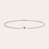 Bezel-set citrine bracelet. variant--Sterling-silver variant--Citrine