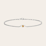 14K white gold Citrine gemstone bracelet white gold variant--14K-white-gold variant--Citrine