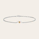 14K white gold Citrine bracelet, 14K white gold Citrine birthstone bracelet, 14K white gold Citrine gemstone bracelet