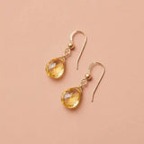 Handmade citrine earrings -perfect November birthstone gift. variant--Gold-fill, variant--Sterling-silver, variant--14K-yellow-gold, variant--14K-white-gold variant--Citrine