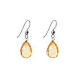 Oxidized sterling silver Citrine earrings, Oxidized sterling silver Citrine gemstone earrings, Oxidized sterling silver Citrine birthstone earrings variant--Oxidized-sterling-silver