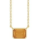 East West citrine necklace in 14K yellow gold