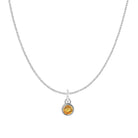 Citrine birthstone necklace,crafted in 14K gold with a vivid birthstone centerpiece