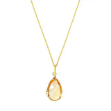 November birthstone citrine necklace with subtle glow variant--14K-rose-gold