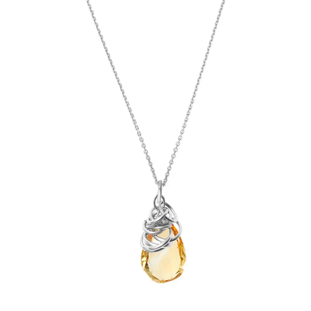 Trista' Citrine Necklace - erin gallagher variant--Citrine variant--Sterling-silver
