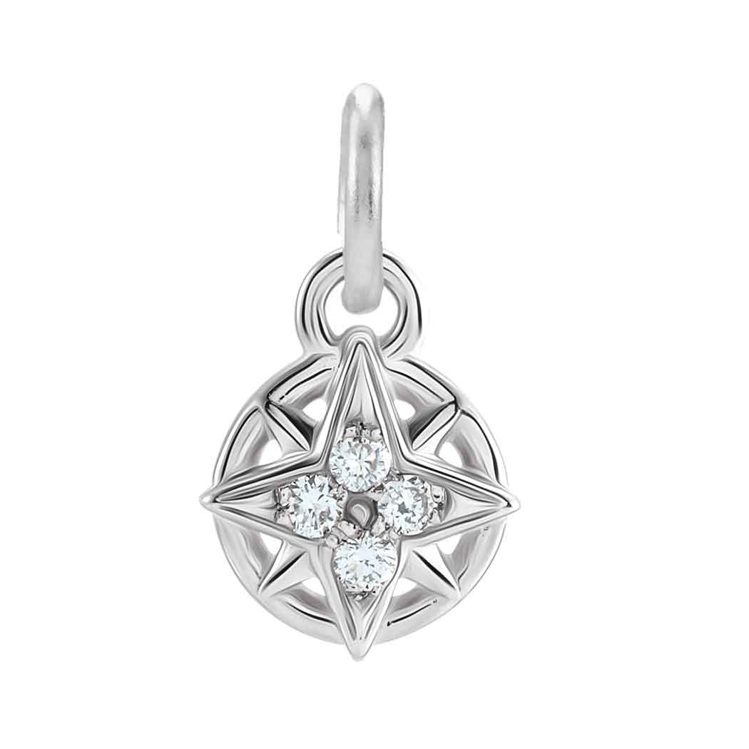 Compass coin charm in 14K white gold variant--14K-white-gold