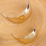 Curved gold-fill hoop earrings, 22mm size