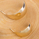 Curved gold-fill hoop earrings, 22mm size
