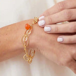 Customizable gemstone chain bracelet on model Gem Bar