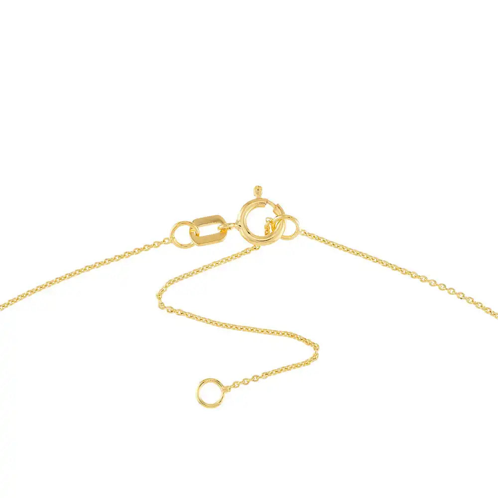 Necklace chain and clasp detail with ruby pendant