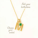Initial Birthstone Necklace