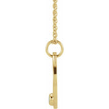 Dainty Cancer necklace featuring engraved medallion and blue aquamarine