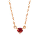 Dainty ruby birthstone necklace 14K rose gold