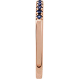 Dainty sapphire birthstone ring crafted in 14K rose gold variant--14K-rose-gold