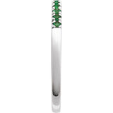 Delicate white gold band with lush emeralds side view variant--14K-white-gold
