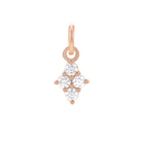 14K rose gold diamond cluster charm with textured sparkle variant--14K-rose-gold