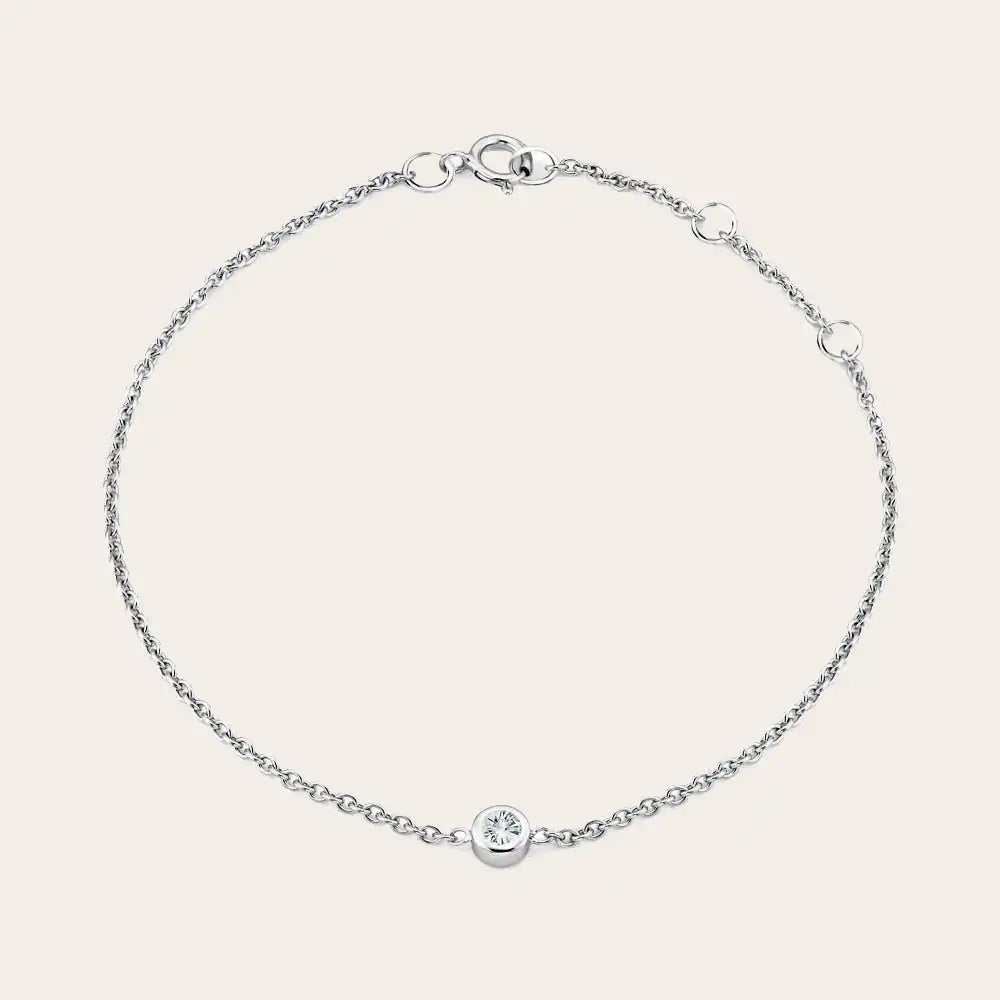 14K white gold delicate diamond stacking bracelet white gold variant--14K-white-gold variant--Diamond