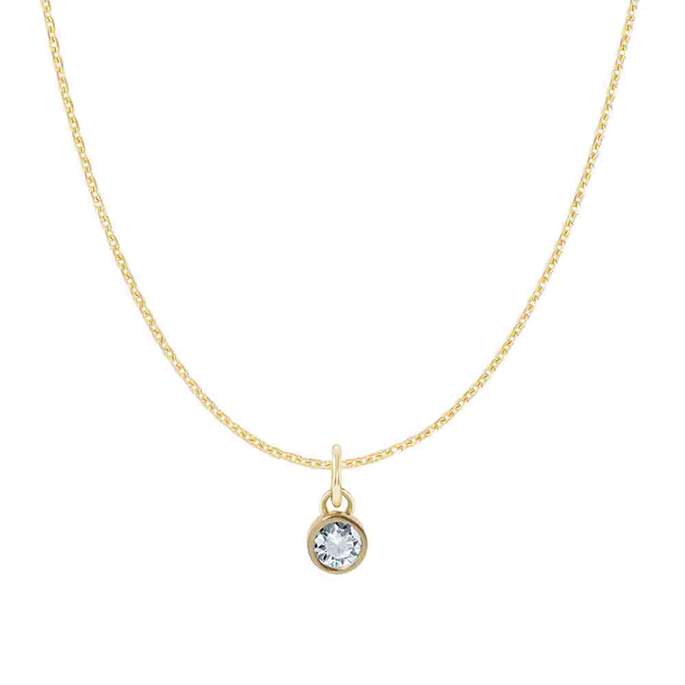 Diamond birthstone necklace, simple and elegant charm necklace to mark a special month