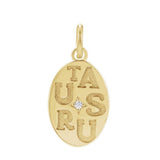 Custom Taurus zodiac charm in 14K yellow gold