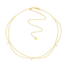 Diamond Drape Adjustable Necklace in 14K yellow gold with petite diamonds, full view showing fluid drape and minimalist silhouette.