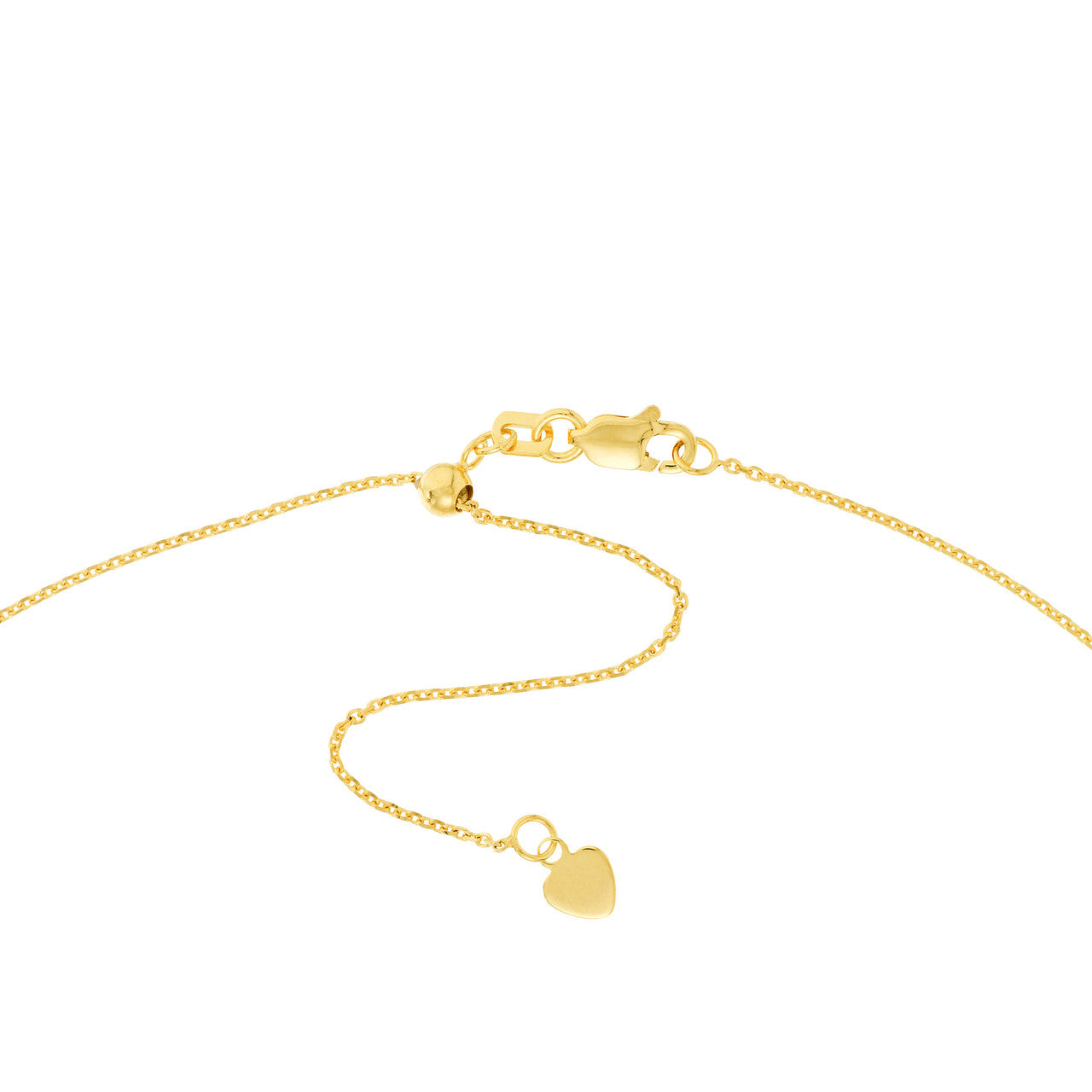 Adjustable sliding bead detail on diamond drape necklace for custom choker-to-Y fit